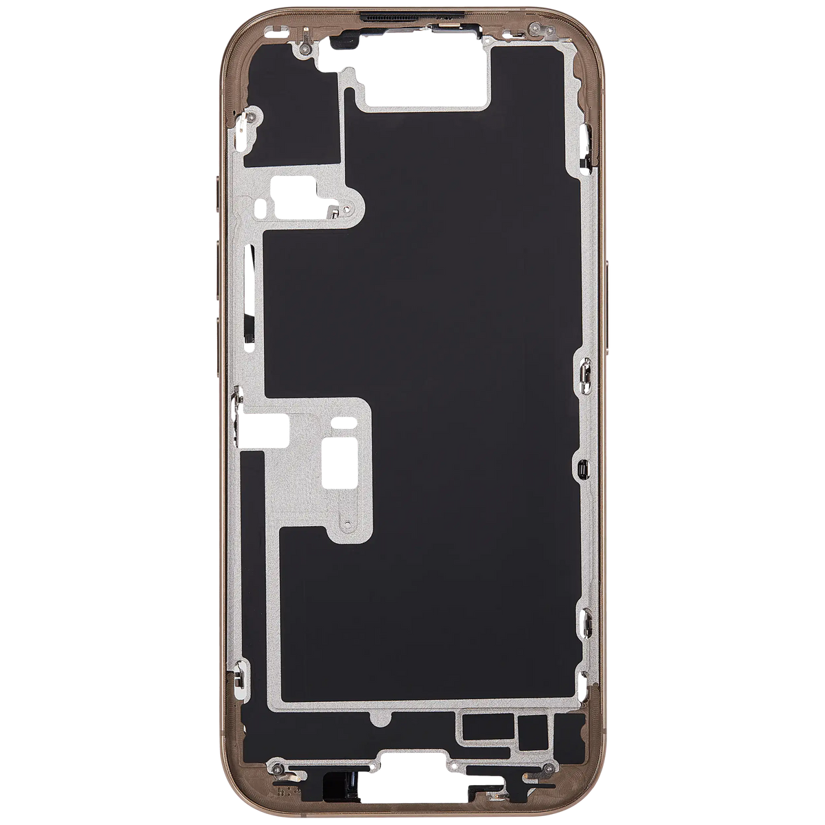 Mid Frame Housing With Power And Volume Button For I Phone 16 Pro (Us Version) (Aftermarket Plus) (Desert Titanium)