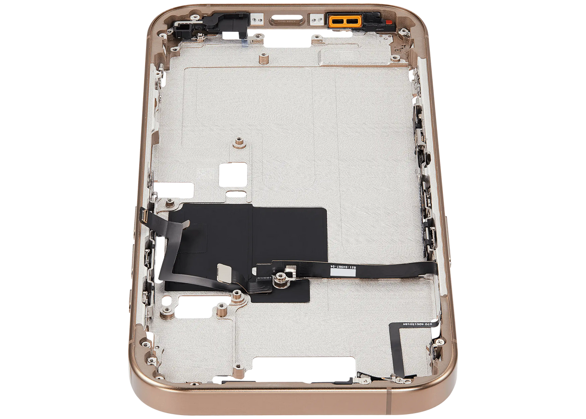 Mid Frame Housing With Power And Volume Button For I Phone 16 Pro (Us Version) (Aftermarket Plus) (Desert Titanium)