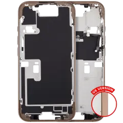 Mid Frame Housing With Power And Volume Button For I Phone 16 Pro (Us Version) (Aftermarket Plus) (Desert Titanium)