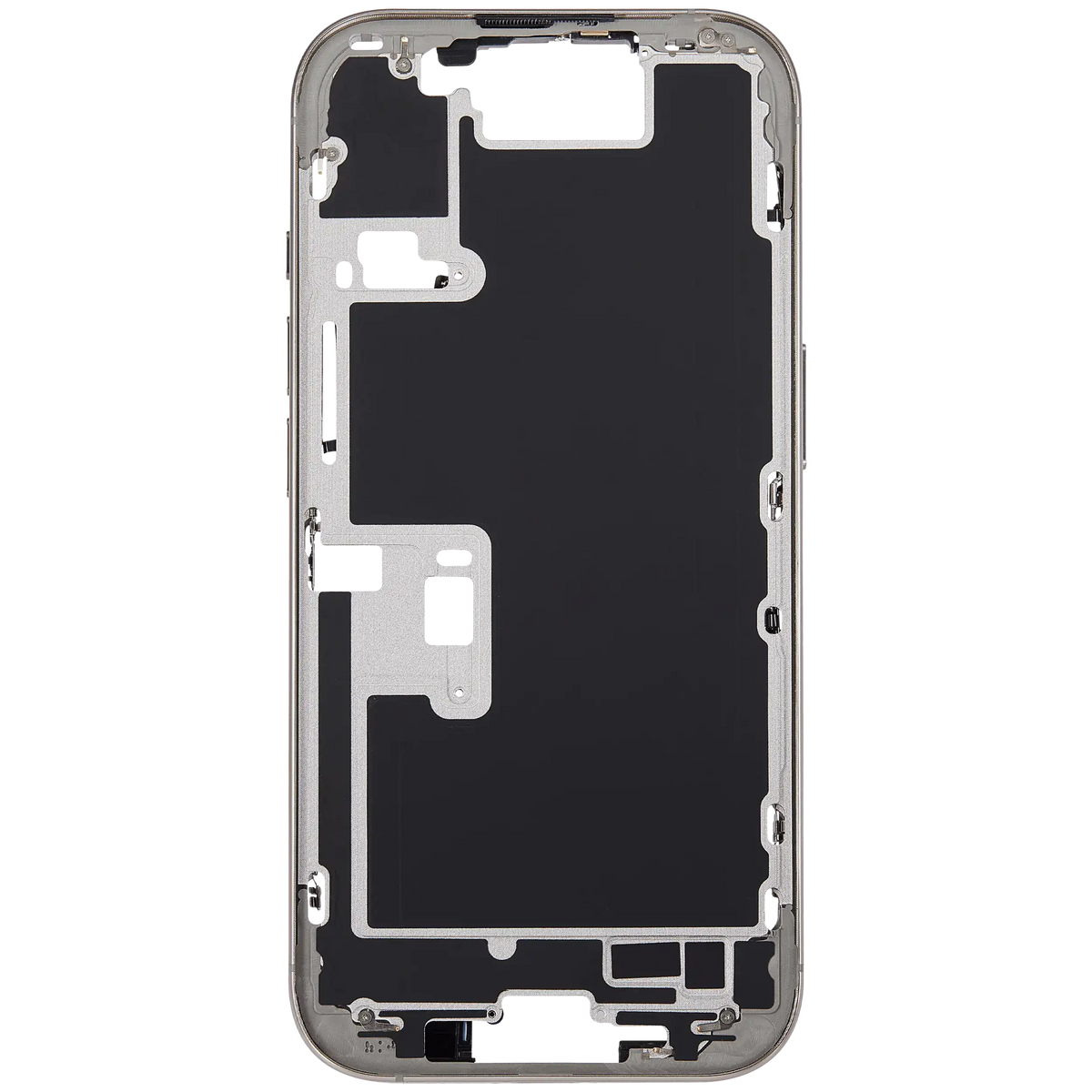 Mid Frame Housing With Power And Volume Button For I Phone 16 Pro (Us Version) (Aftermarket Plus) (Natural Titanium)