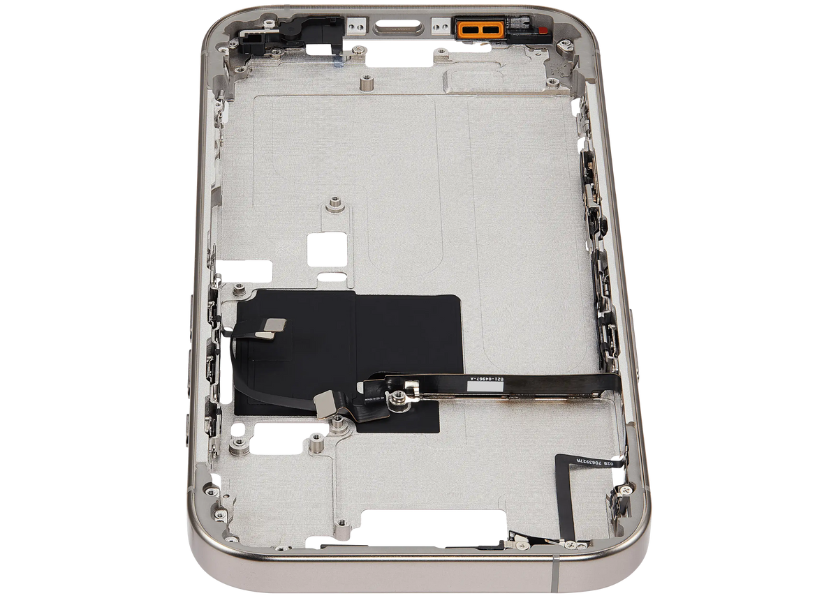 Mid Frame Housing With Power And Volume Button For I Phone 16 Pro (Us Version) (Aftermarket Plus) (Natural Titanium)