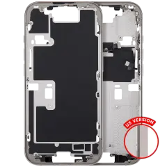 Mid Frame Housing With Power And Volume Button For I Phone 16 Pro (Us Version) (Aftermarket Plus) (Natural Titanium)