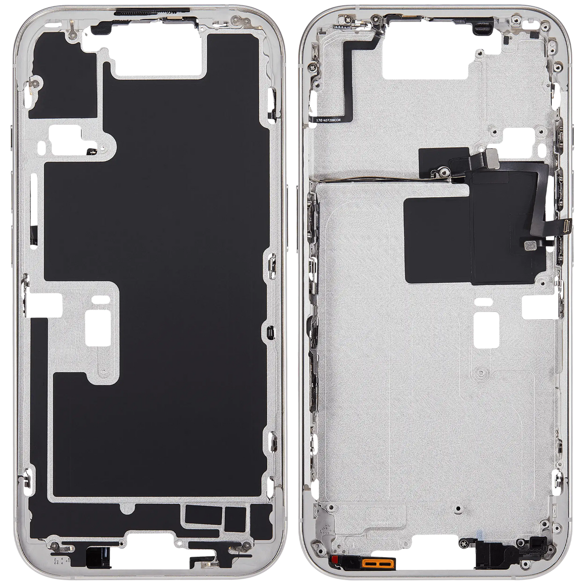 Mid Frame Housing With Power And Volume Button For I Phone 16 Pro (Us Version) (Aftermarket Plus) (White Titanium)