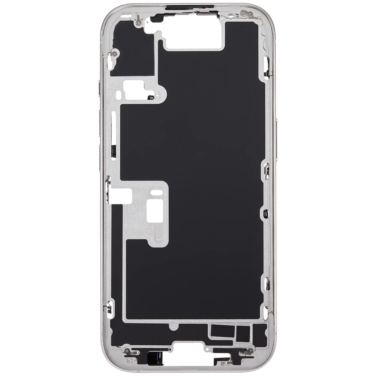 Mid Frame Housing With Power And Volume Button For I Phone 16 Pro (Us Version) (Aftermarket Plus) (White Titanium)