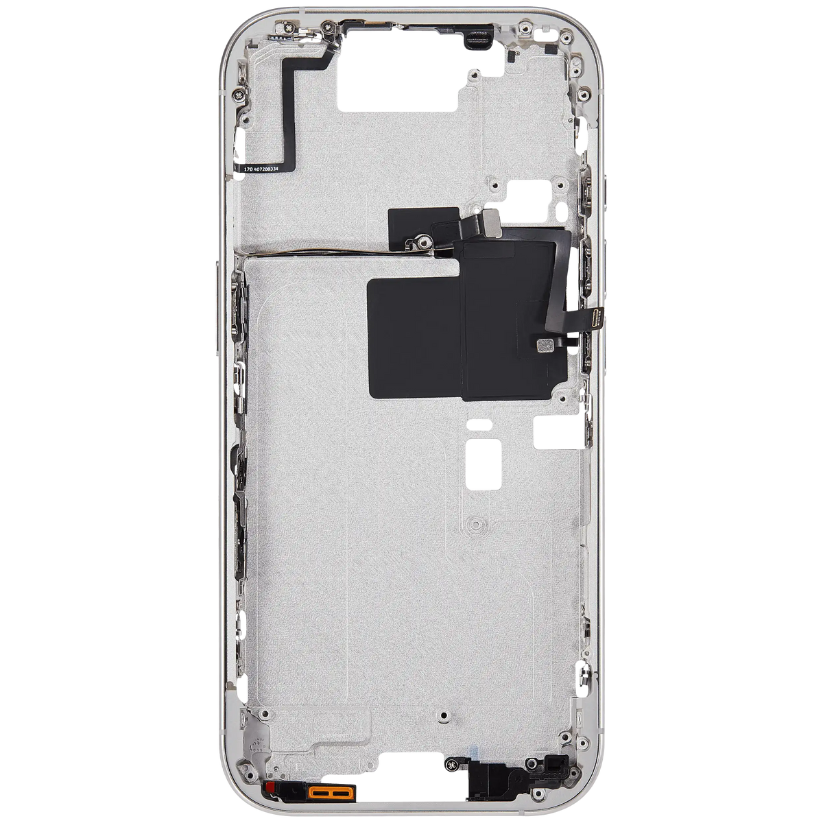 Mid Frame Housing With Power And Volume Button For I Phone 16 Pro (Us Version) (Aftermarket Plus) (White Titanium)