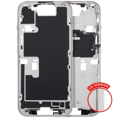 Mid Frame Housing With Power And Volume Button For I Phone 16 Pro (Us Version) (Aftermarket Plus) (White Titanium)