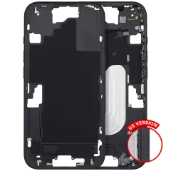 Mid Frame Housing With Power And Volume Button For I Phone 16 (Us Version) (Aftermarket Plus) (Black)
