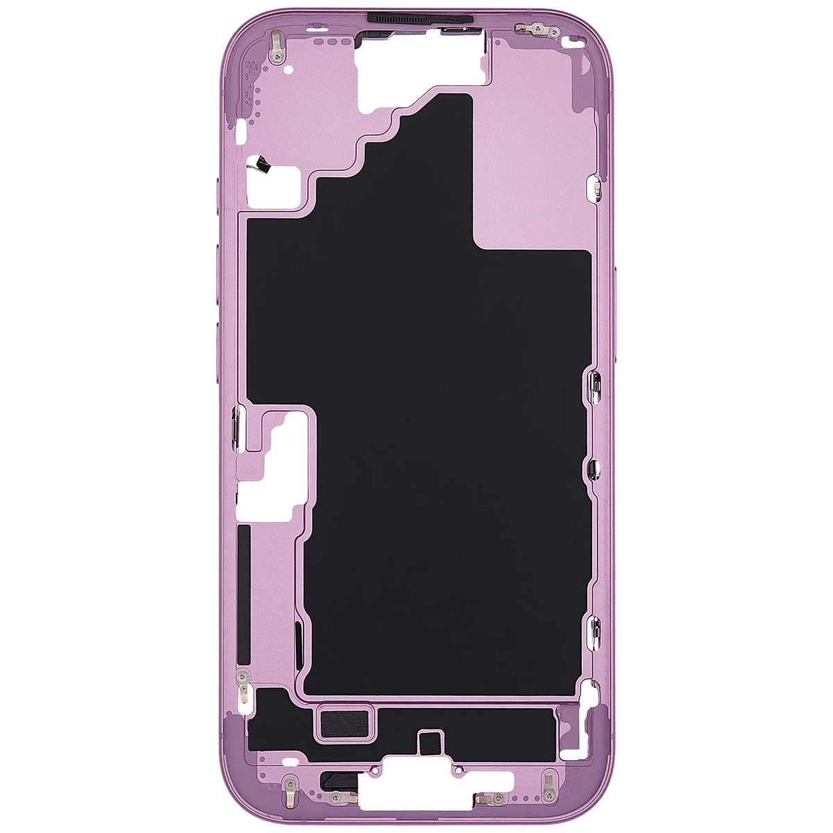 Mid Frame Housing With Power And Volume Button For I Phone 16 (Us Version) (Aftermarket Plus) (Pink)