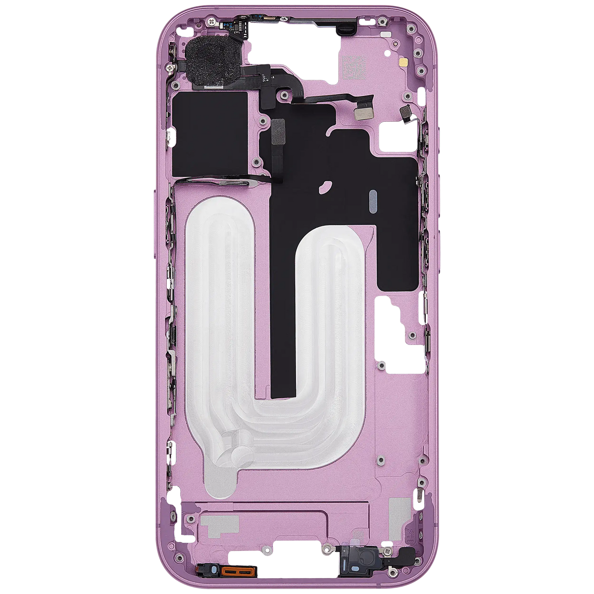 Mid Frame Housing With Power And Volume Button For I Phone 16 (Us Version) (Aftermarket Plus) (Pink)