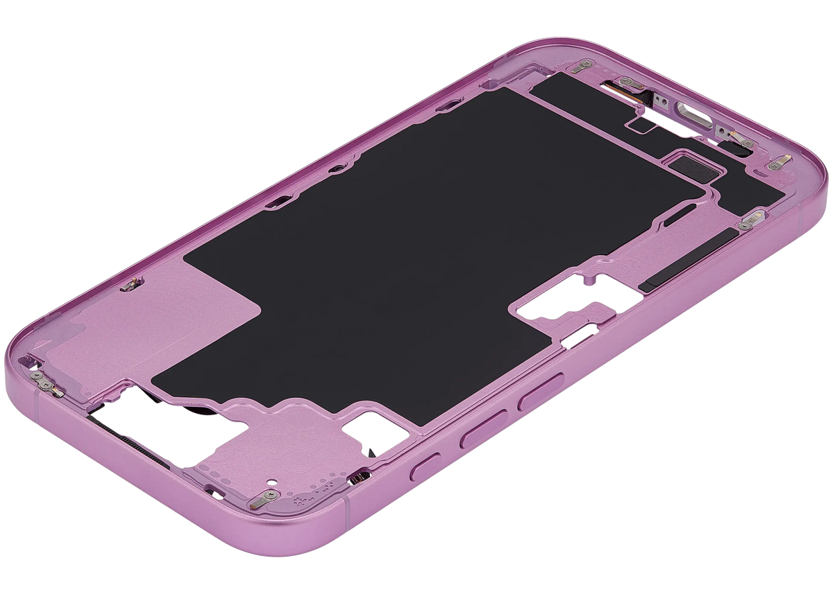 Mid Frame Housing With Power And Volume Button For I Phone 16 (Us Version) (Aftermarket Plus) (Pink)
