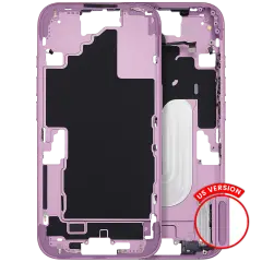 Mid Frame Housing With Power And Volume Button For I Phone 16 (Us Version) (Aftermarket Plus) (Pink)