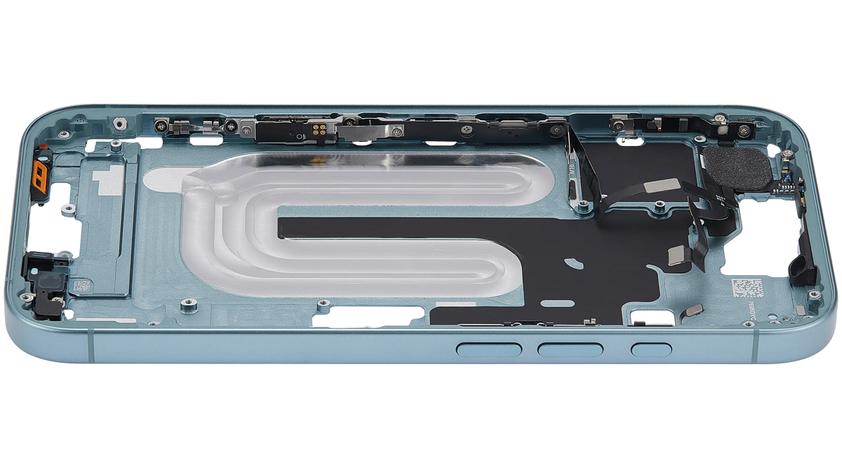 Mid Frame Housing With Power And Volume Button For I Phone 16 (Us Version) (Aftermarket Plus) (Teal)