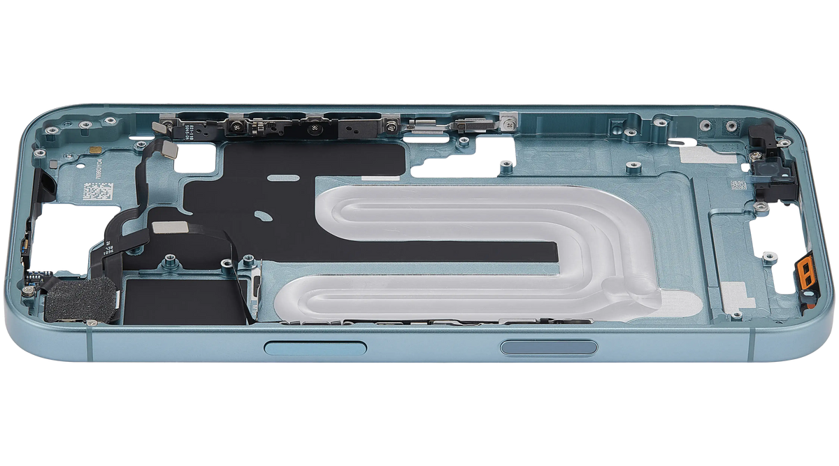 Mid Frame Housing With Power And Volume Button For I Phone 16 (Us Version) (Aftermarket Plus) (Teal)