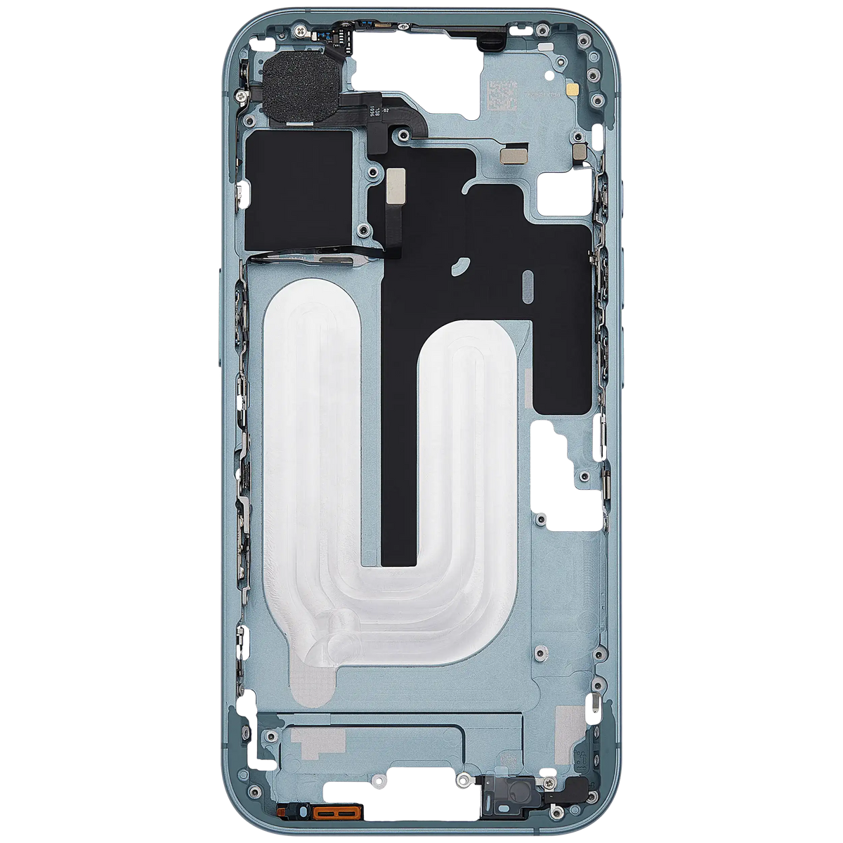 Mid Frame Housing With Power And Volume Button For I Phone 16 (Us Version) (Aftermarket Plus) (Teal)
