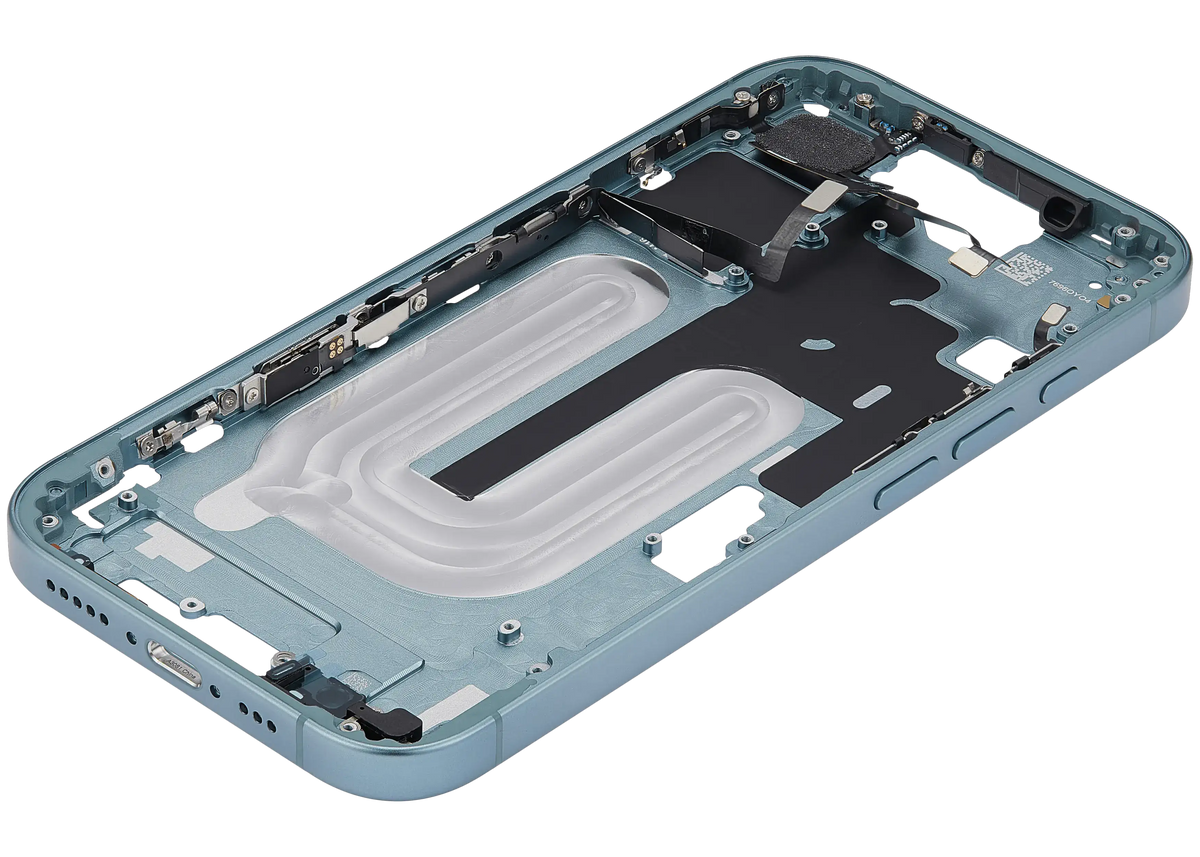 Mid Frame Housing With Power And Volume Button For I Phone 16 (Us Version) (Aftermarket Plus) (Teal)