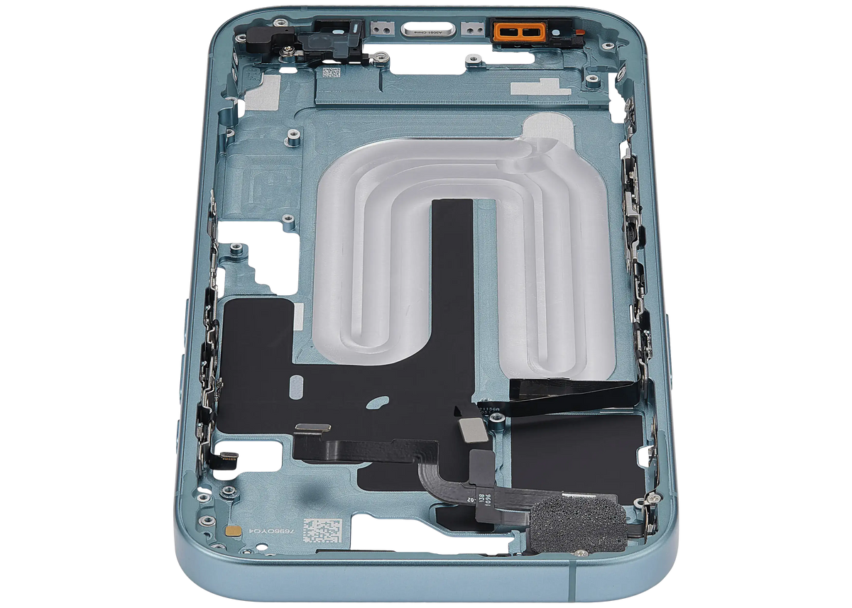Mid Frame Housing With Power And Volume Button For I Phone 16 (Us Version) (Aftermarket Plus) (Teal)