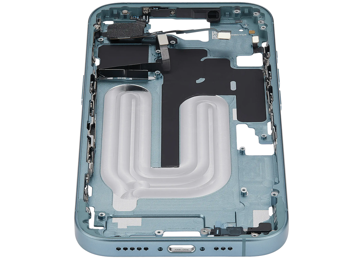 Mid Frame Housing With Power And Volume Button For I Phone 16 (Us Version) (Aftermarket Plus) (Teal)