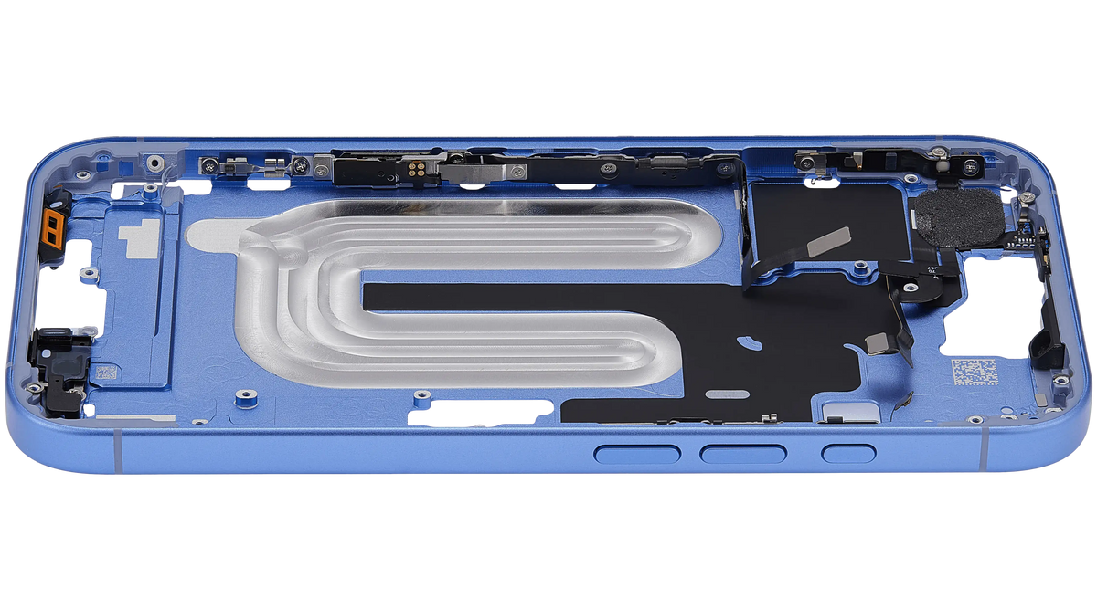 Mid Frame Housing With Power And Volume Button For I Phone 16 (Us Version) (Aftermarket Plus) (Ultramarine)