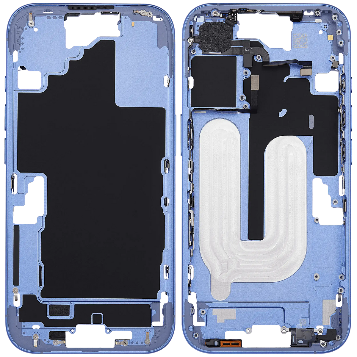 Mid Frame Housing With Power And Volume Button For I Phone 16 (Us Version) (Aftermarket Plus) (Ultramarine)