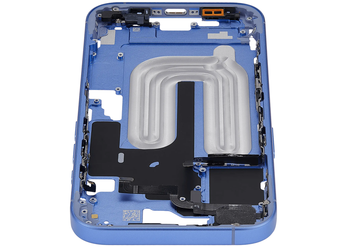 Mid Frame Housing With Power And Volume Button For I Phone 16 (Us Version) (Aftermarket Plus) (Ultramarine)