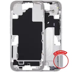 Mid Frame Housing With Power And Volume Button For I Phone 16 (Us Version) (Aftermarket Plus) (White)