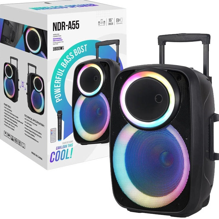 NDR- A55 Heavy 3" Pitch Trolley 15" Speaker Black-www.firsthelptech.ie