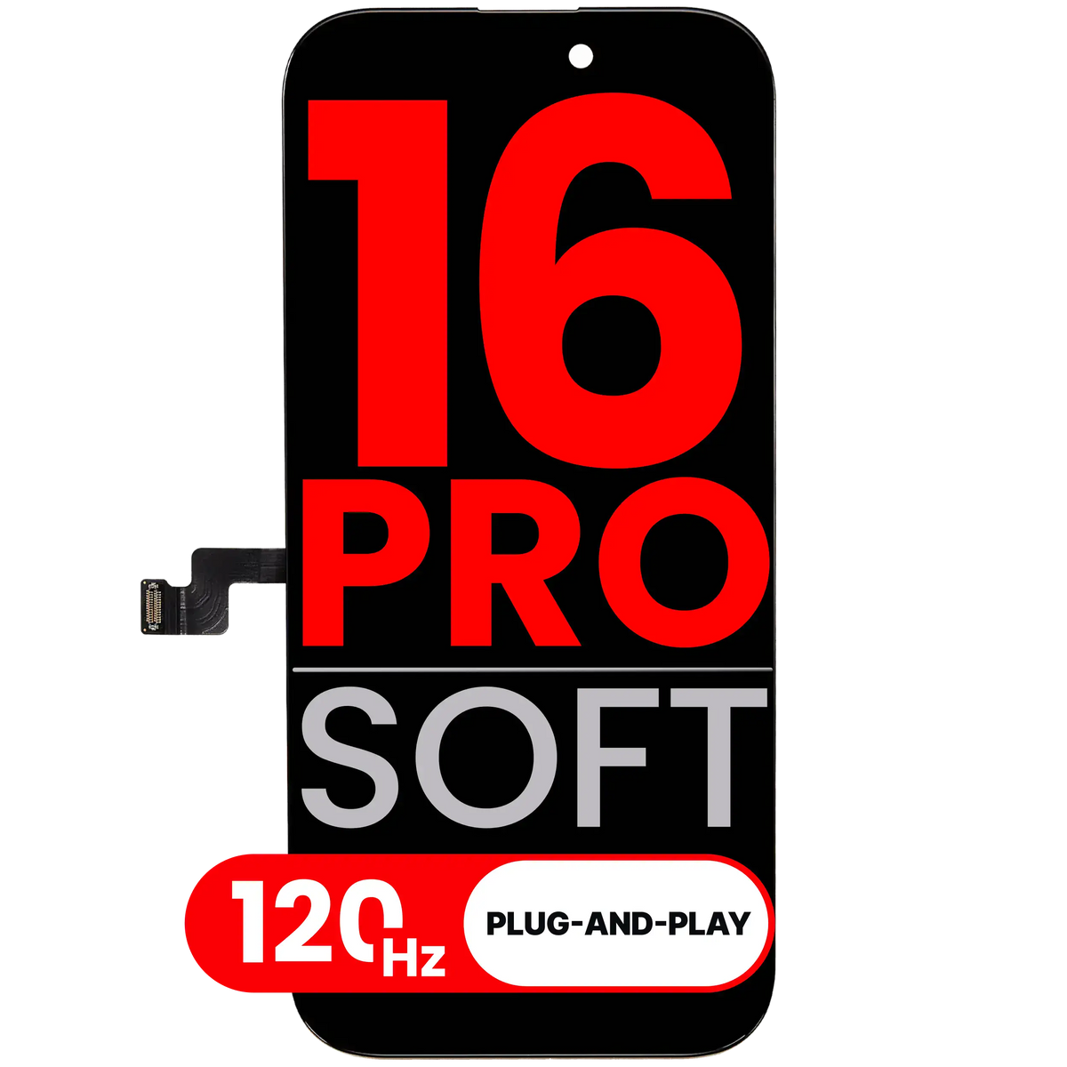 Oled Assembly Compatible For I Phone 16 Pro (Aftermarket Plus: Soft 3.0) (120 Hz)