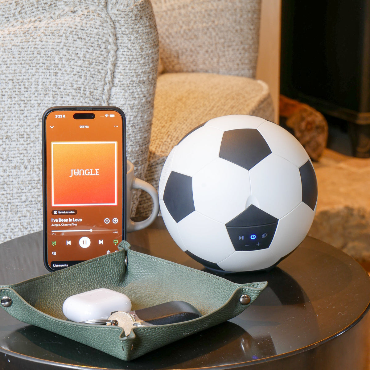 Football Bluetooth Speaker Black & White