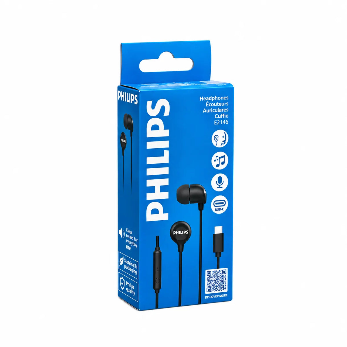 Philips TAE2146BK Rich Bass Type-C Earphones Black
