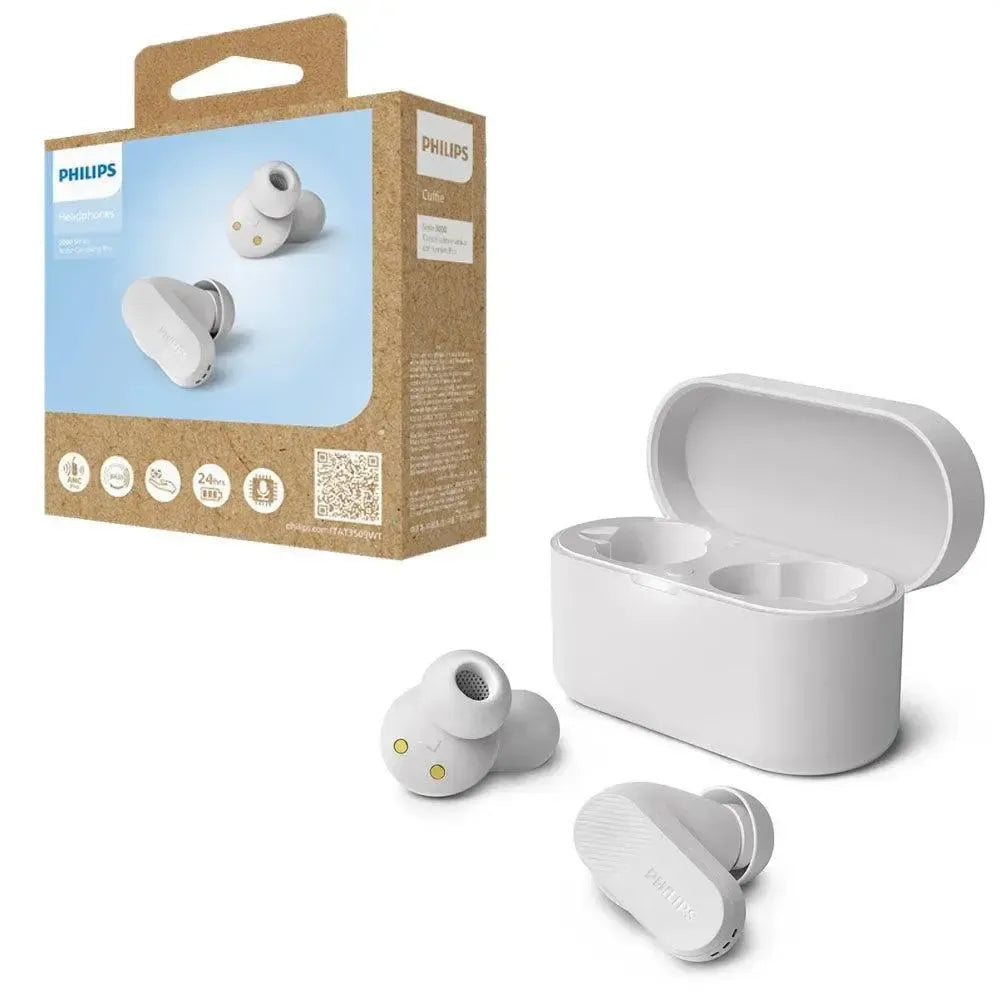 Philips TAT3509WT Hybrid Noise Cancelling Pro Ear Buds White