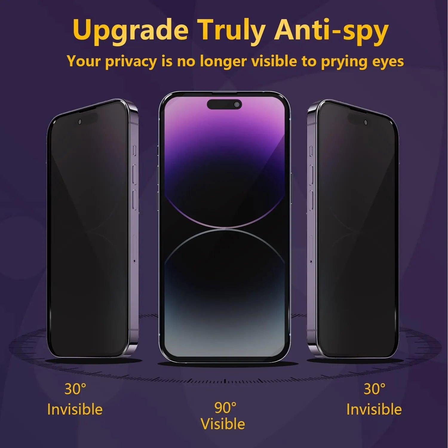 Privacy Anti Spy Screen Protector For Apple iPhone 14 Pro Max Tempered Glass