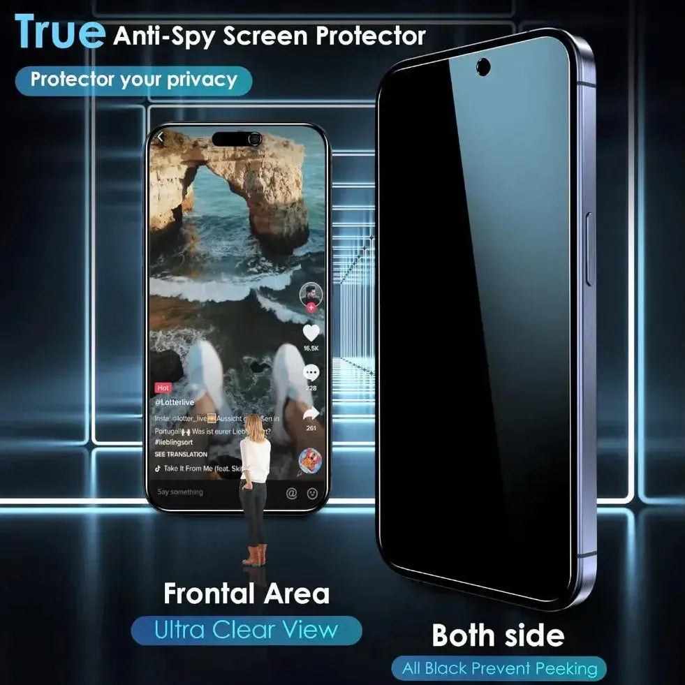Privacy Anti Spy Screen Protector For Apple iPhone 15 Pro Max Tempered Glass