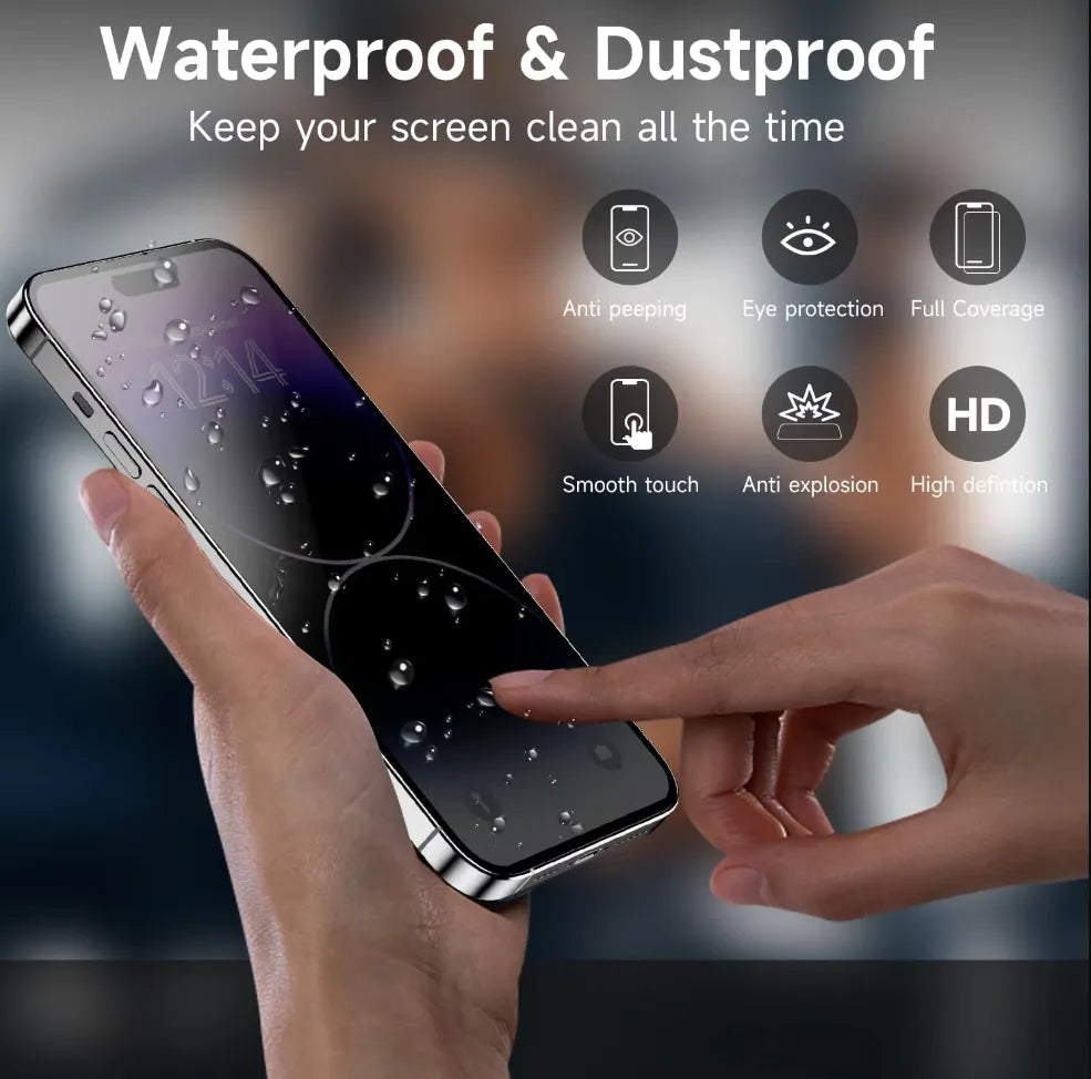 Privacy Anti Spy Screen Protector For Apple iPhone 15 Pro Tempered Glass