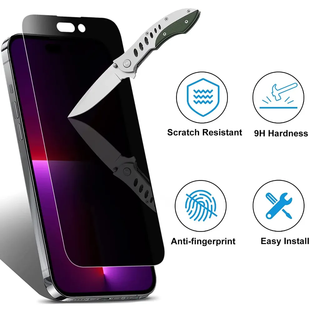 Privacy Anti Spy Screen Protector For Apple iPhone 16 Plus Tempered Glass