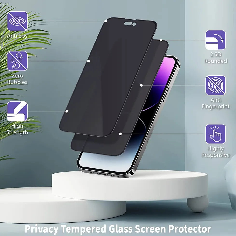 Privacy Anti Spy Screen Protector For Apple iPhone 16 Plus Tempered Glass