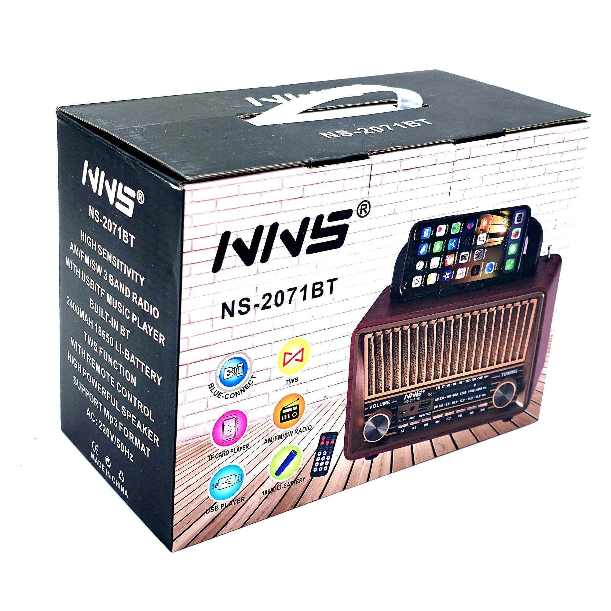 Raiseng NS-2071BT 3 Band Retro Bluetooth Radio