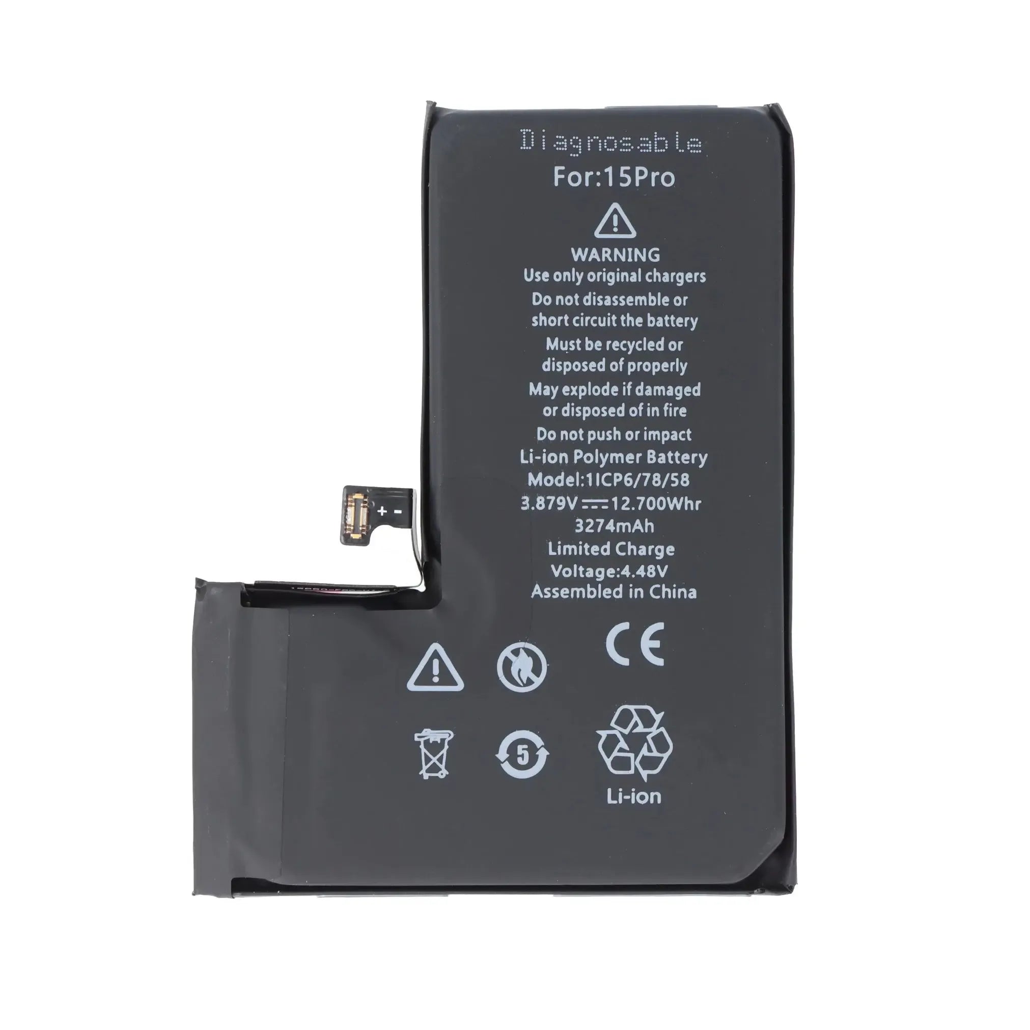 Replacement Battery For Apple iPhone 15 Pro - Diagnostic | No Pop Up Warning Message