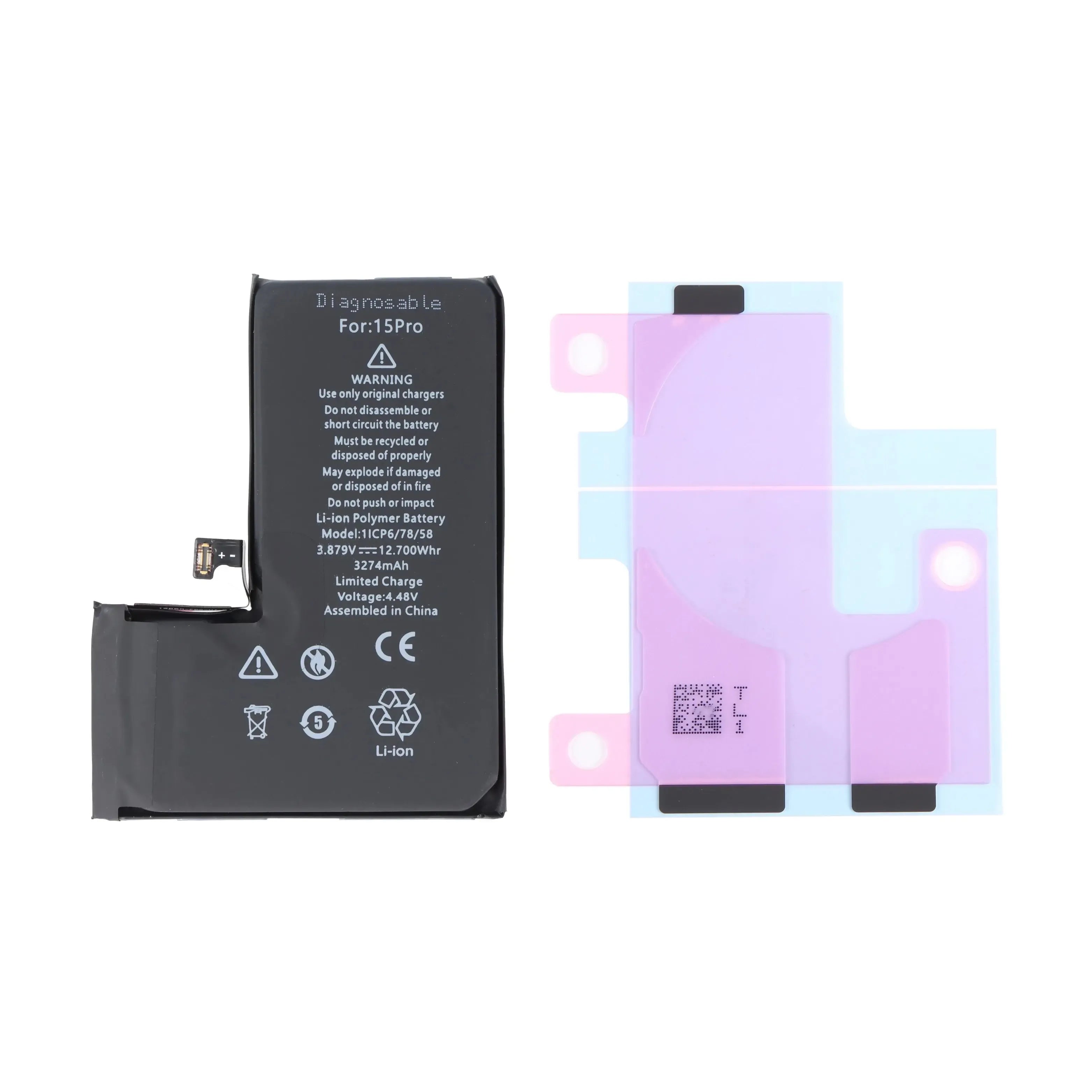 Replacement Battery For Apple iPhone 15 Pro - Diagnostic | No Pop Up Warning Message