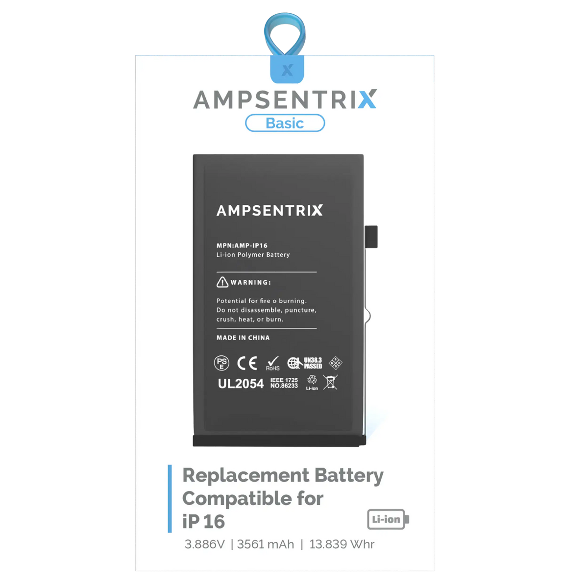 Replacement Battery For I Phone 16 (Amp Sentrix Basic)