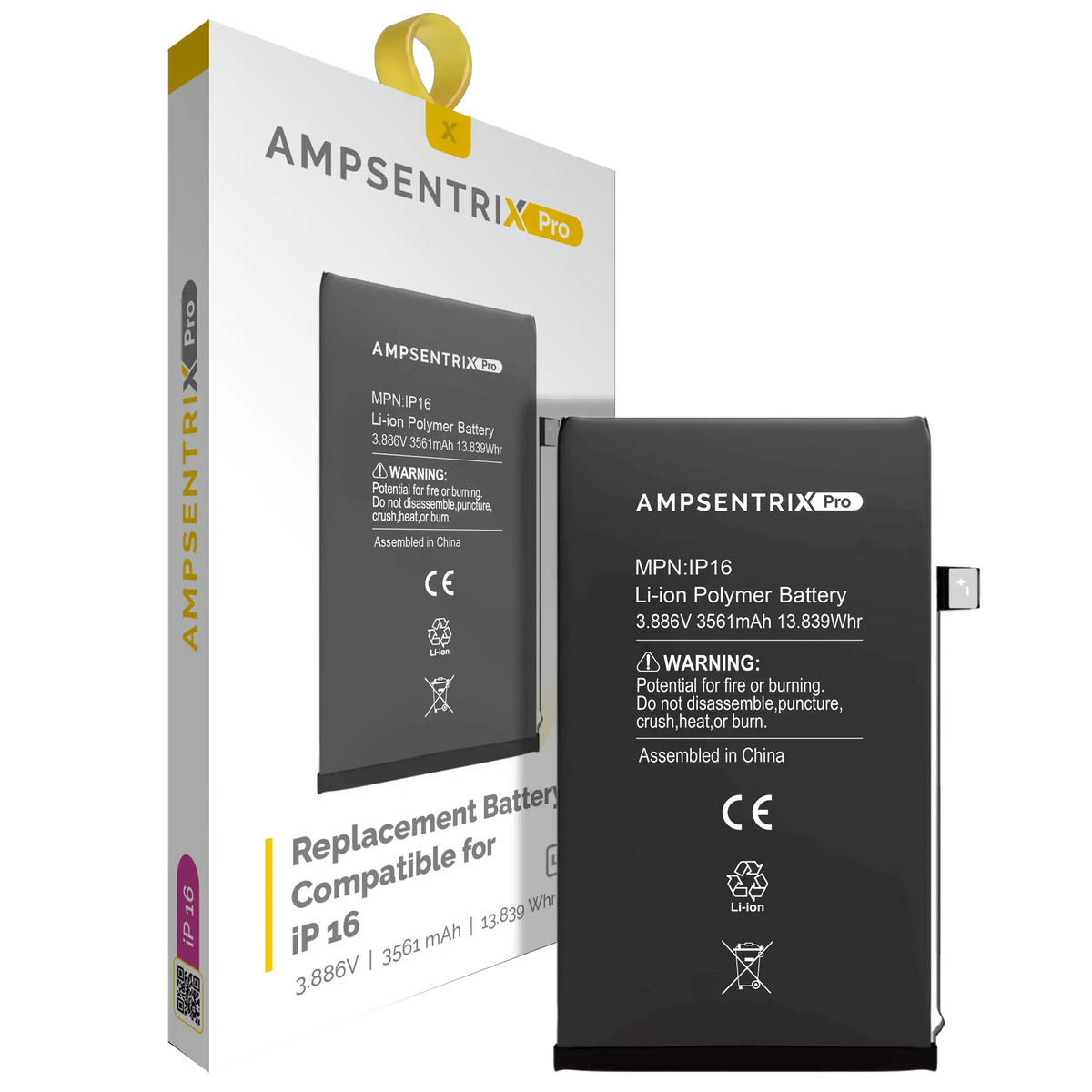 Replacement Battery For I Phone 16 (Amp Sentrix Pro)