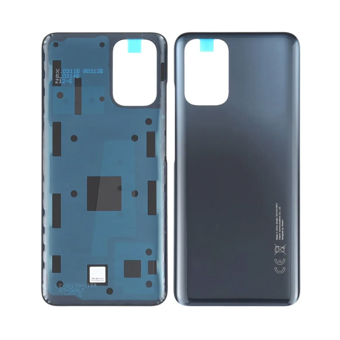 Replacement Rear Glass For Xiaomi Redmi Note 10 Battery Cover With Adhesive - Black