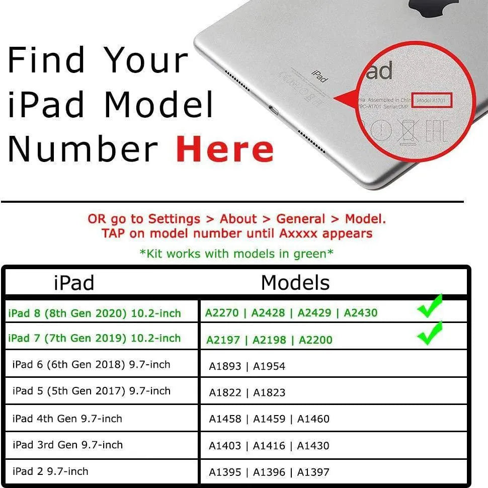 Replacement Touch Screen Digitizer For Apple iPad 10.2" 7th Gen 2019 - Black