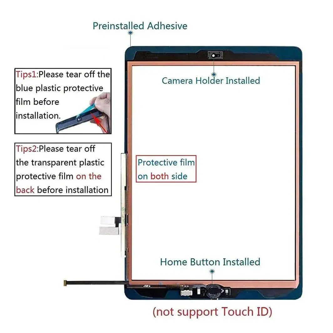 Replacement Touch Screen Digitizer For Apple iPad 10.2" 7th Gen 2019 - Black