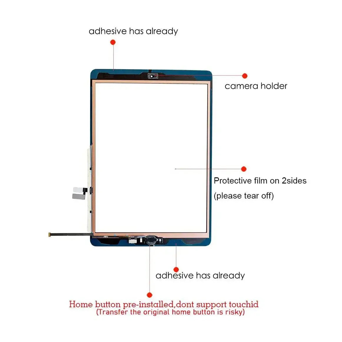 Replacement Touch Screen Digitizer For Apple iPad 10.2" 9th Gen 2021 - Black