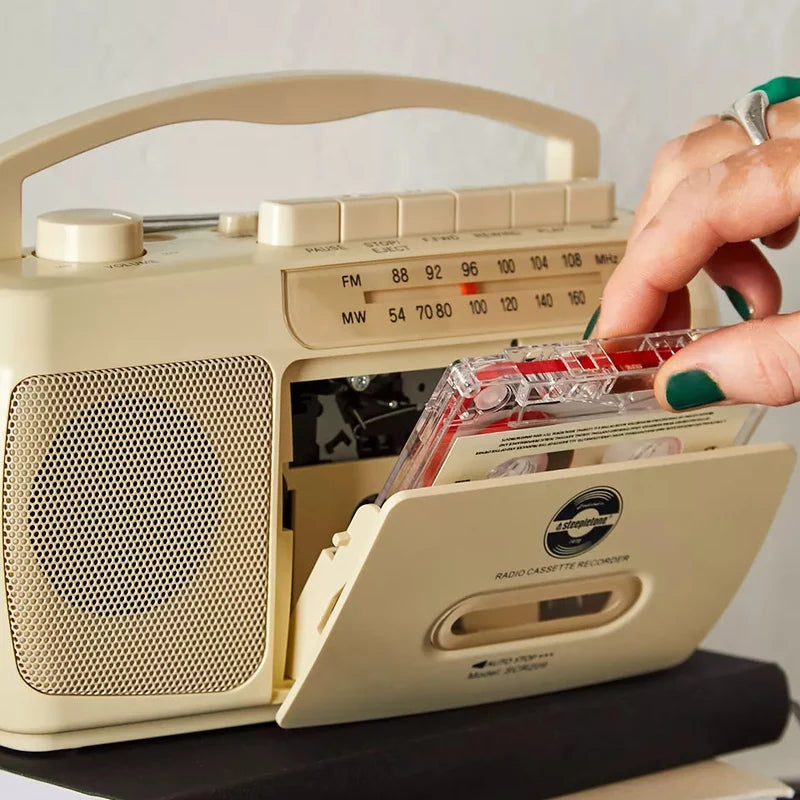 SCR209 Portable Cassette Player & FM Radio - Beige