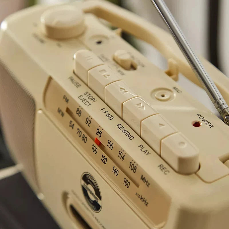 SCR209 Portable Cassette Player & FM Radio - Beige