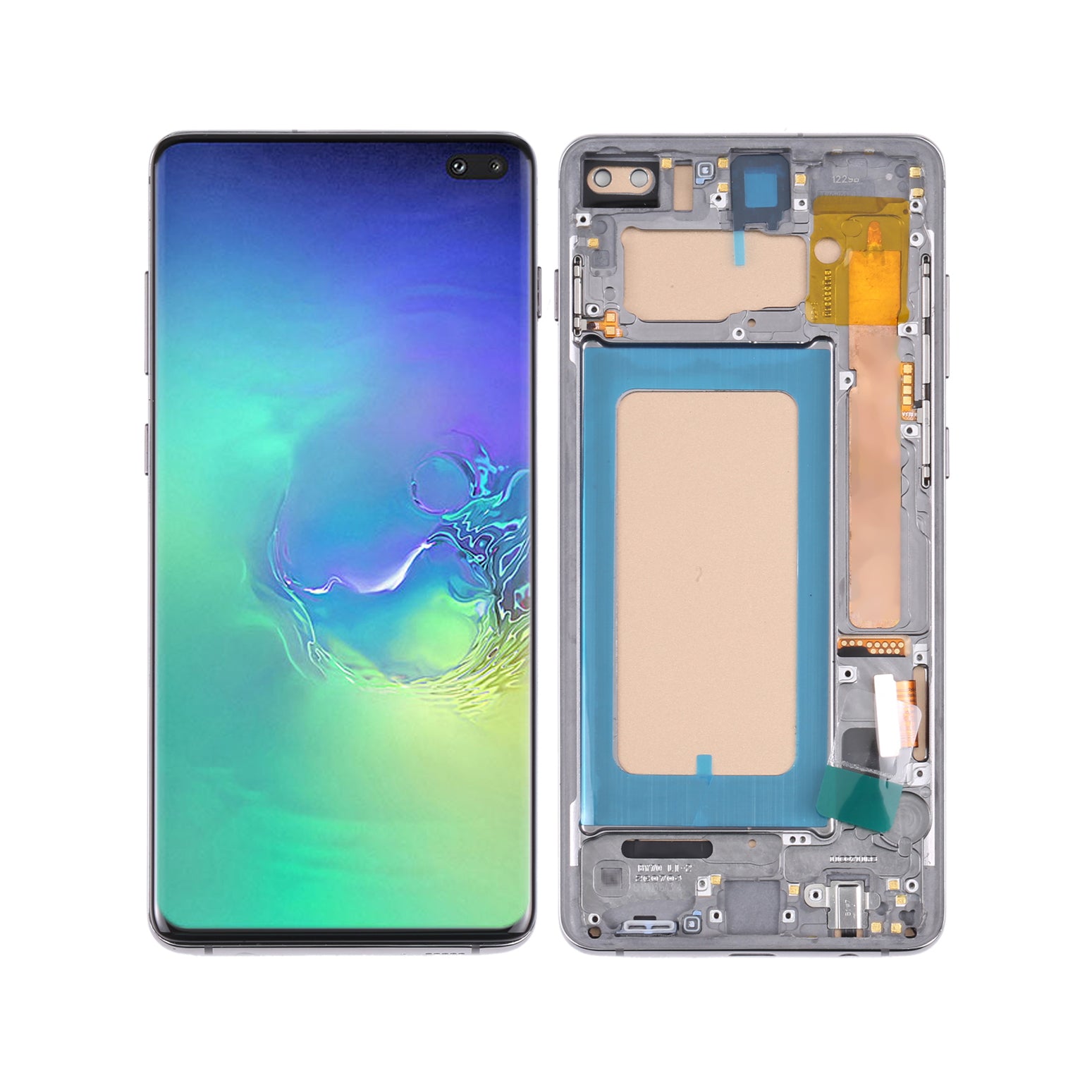 For Samsung Galaxy S10 Plus LCD Screen Replacement With Silver Frame