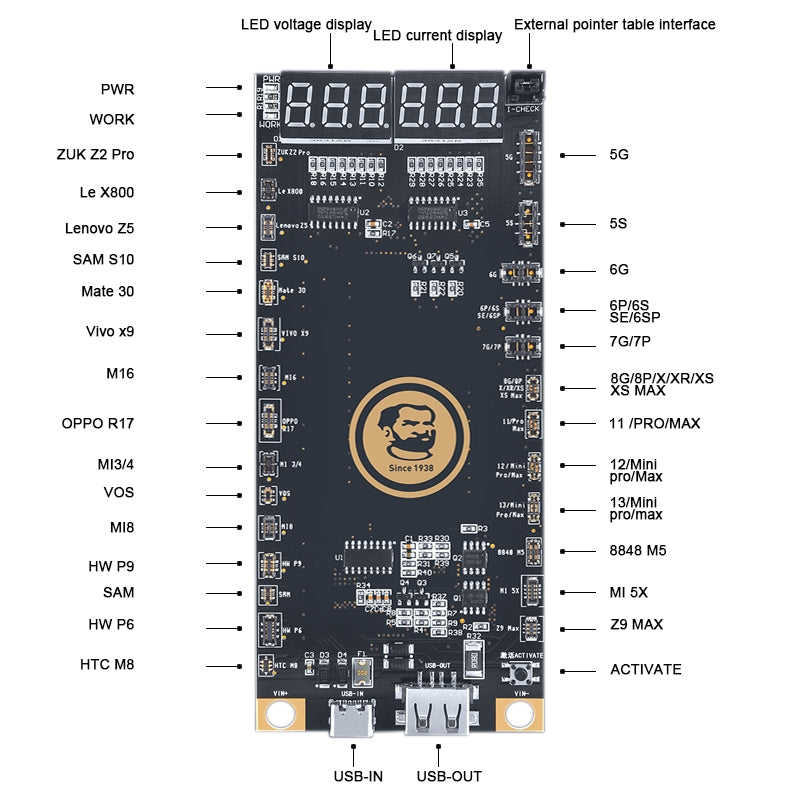 Mechanic BA27 Smartphone Battery Chip Test Device for Apple and Android