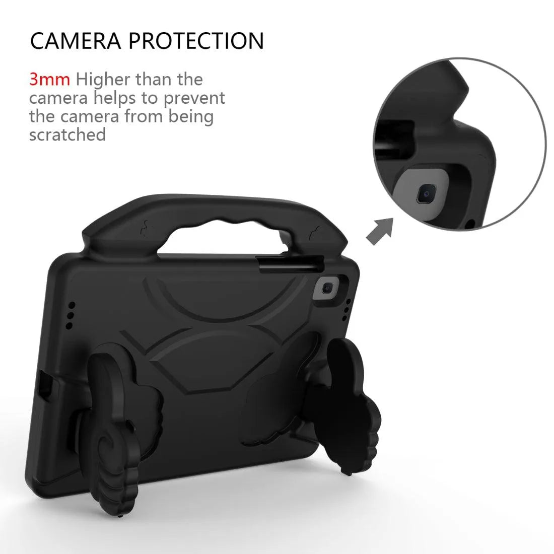 For Samsung Galaxy Tab A7 10.4 2020 Kids Friendly Case Shockproof Cover With Thumbs Up - Black