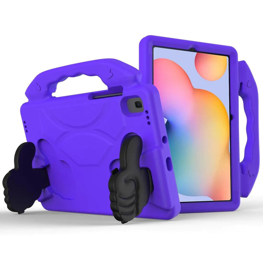 For Samsung Galaxy Tab A7 10.4 2020 Kids Friendly Case Shockproof Cover With Thumbs Up - Purple